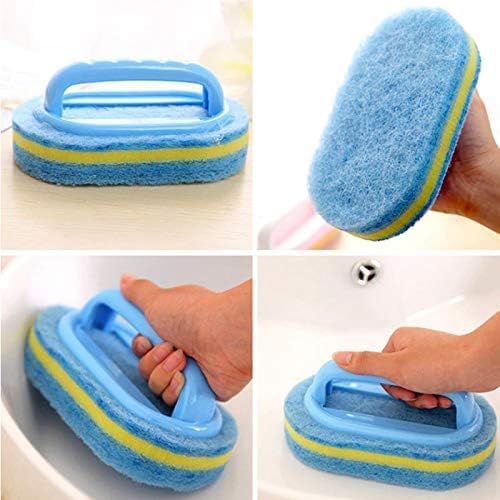 KOKSI 2-Piece Cleaning Brush for Bathroom Kitchen Bathtub Toilet Cleaner All Purpose Shower Sponge Scrubbing Brush with Ergonomic Handle - Image 3