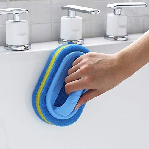 KOKSI 2-Piece Cleaning Brush for Bathroom Kitchen Bathtub Toilet Cleaner All Purpose Shower Sponge Scrubbing Brush with Ergonomic Handle - Image 5