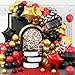 Sowide Movie Night Balloon Garland Arch Kit Red Black Gold Balloons with Camera Star Foil Popcorn Flim Clapperboard Balloons for Birthdays Anniversaries Movie Theater Film Party Decorations - Image 3