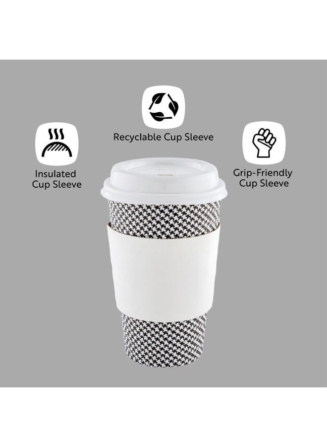 Restaurantware أكمام فقط: أكمام أكواب القهوة Restpresso 5.1 × 2.8 بوصة، 50 أكمام أكواب ساخنة مضلعة - قابلة للتخلص، مقاومة للحرارة، أكمام قهوة ورقية بيضاء، قبضة آمنة - Image 4