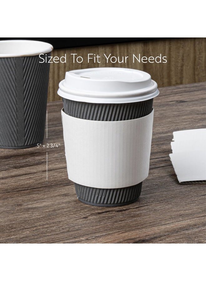 Restaurantware أكمام فقط: أكمام أكواب القهوة Restpresso 5.1 × 2.8 بوصة، 50 أكمام أكواب ساخنة مضلعة - قابلة للتخلص، مقاومة للحرارة، أكمام قهوة ورقية بيضاء، قبضة آمنة - Image 2
