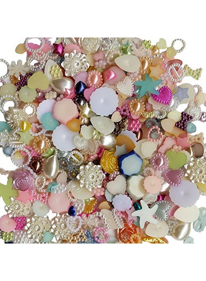 Chenkou Craft Random 100G Lot (Around 400Pcs) 420Mm Half Round Imitation Pearls Seastar Bow Rose Rhinestone Flat Back Pearl Bead Loose Beads - Image 1