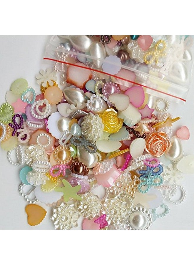 Chenkou Craft Random 100G Lot (Around 400Pcs) 420Mm Half Round Imitation Pearls Seastar Bow Rose Rhinestone Flat Back Pearl Bead Loose Beads - Image 3