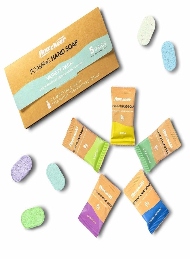 flowcheer Foaming Hand Soap Tablet Refills-5 Sample Pack Hand Wash Tablets Zero Waste Eco Friendly Cleaning Supplies-Fills 5 X 8 fl oz Refillable Foam Dispenser(40 Fl oz total) - Image 1