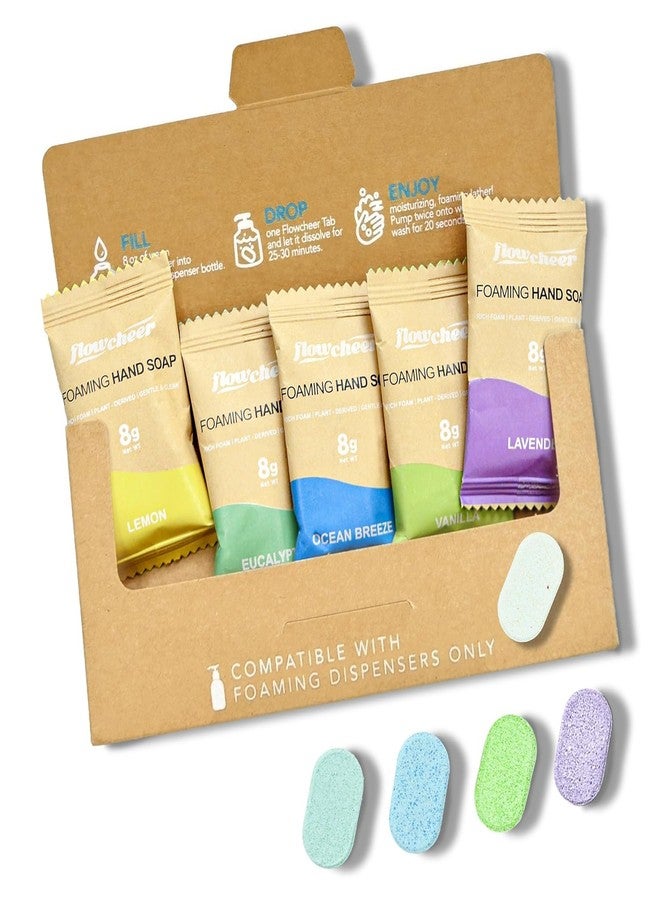 flowcheer Foaming Hand Soap Tablet Refills-5 Sample Pack Hand Wash Tablets Zero Waste Eco Friendly Cleaning Supplies-Fills 5 X 8 fl oz Refillable Foam Dispenser(40 Fl oz total) - Image 2