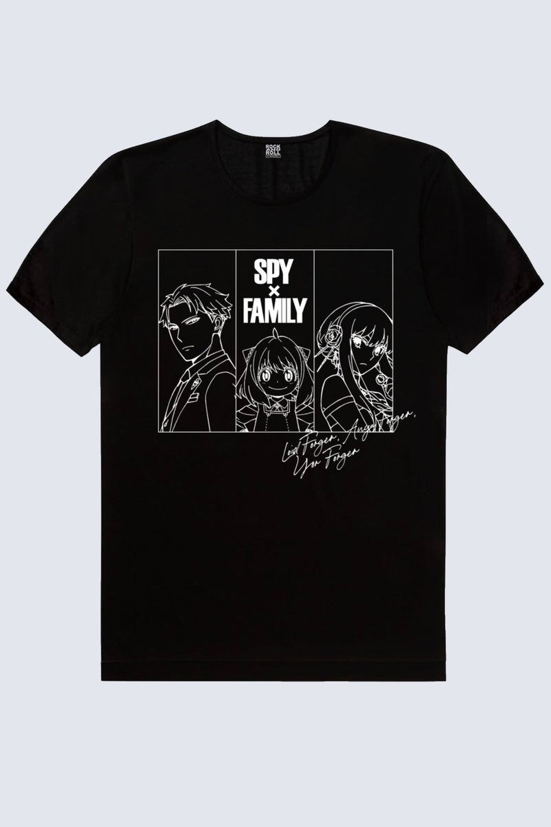 Spy Family Black Short Sleeve Men's T-Shirt