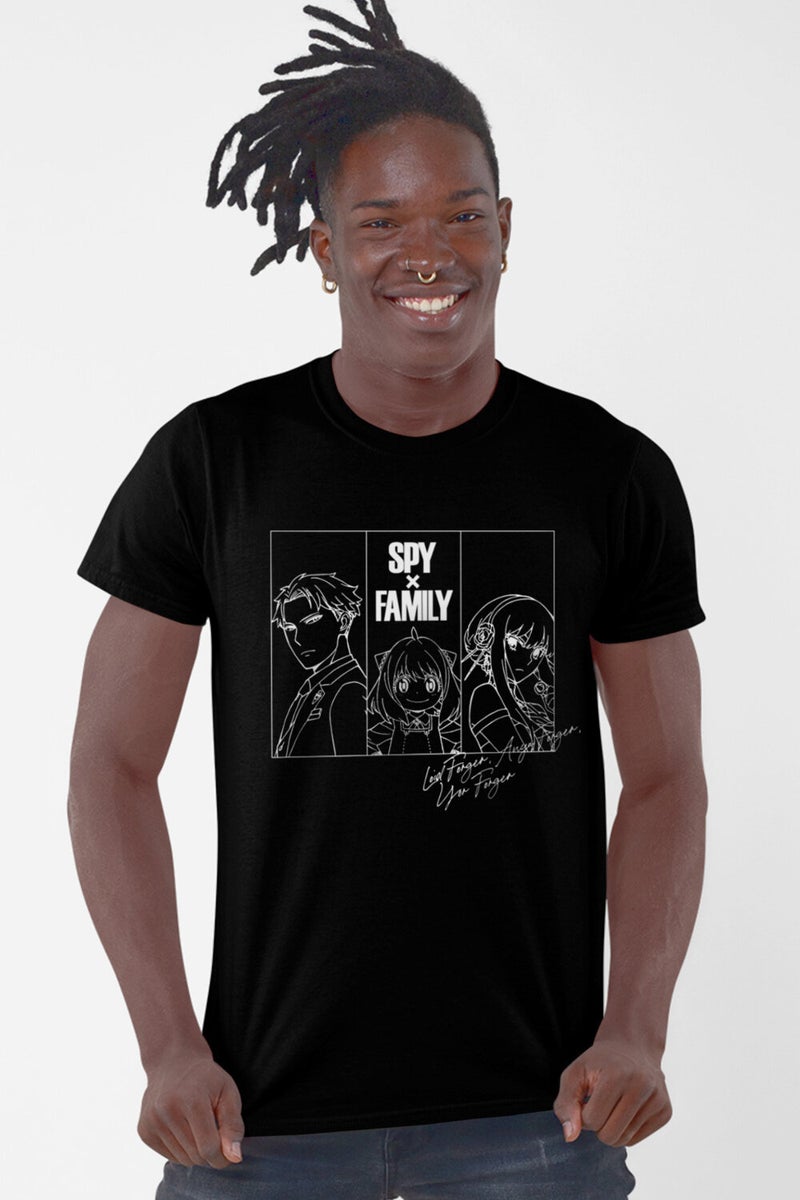 Spy Family Black Short Sleeve Men's T-Shirt