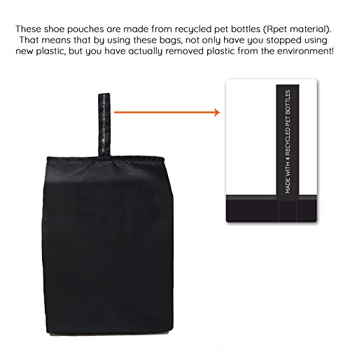 Ecoright Shoe Bags for Travel, Set of 2, 100% Recycled Water-Resistant Zipper Pouch Bags, Shoe Bags for Storage, Travel Essentials for Men & Women - Image 4