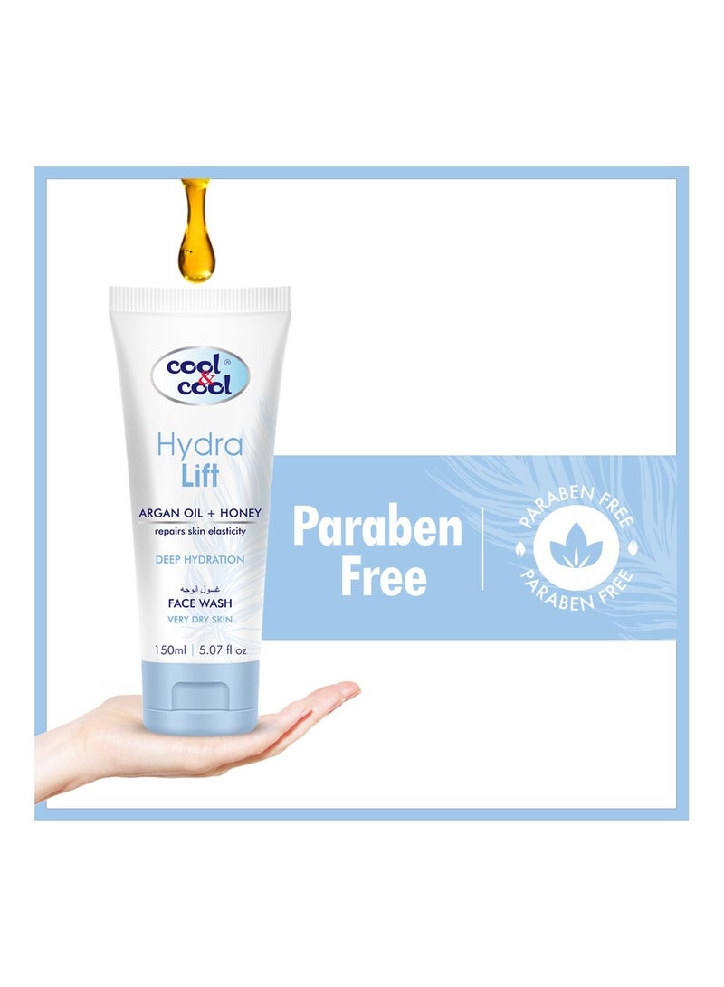 كول اند كول غسول الوجه كول آند كول هيدرا ليفت 150 مل (عبوة من قطعتين) - تركيبة مرطبة مع زيت الأرغان والعسل، خالي من البارابين، ترطيب عميق وخالي من البارابين، يعيد مرونة البشرة - Image 2