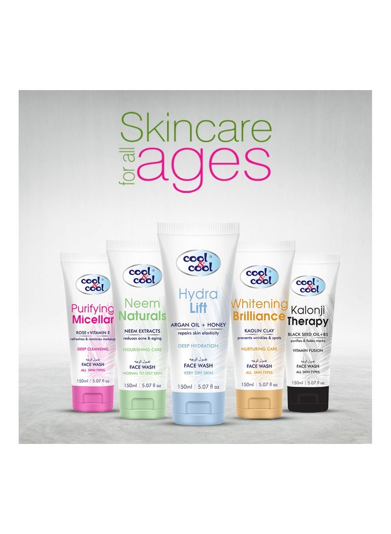 كول اند كول غسول الوجه كول آند كول هيدرا ليفت 150 مل (عبوة من قطعتين) - تركيبة مرطبة مع زيت الأرغان والعسل، خالي من البارابين، ترطيب عميق وخالي من البارابين، يعيد مرونة البشرة - Image 5