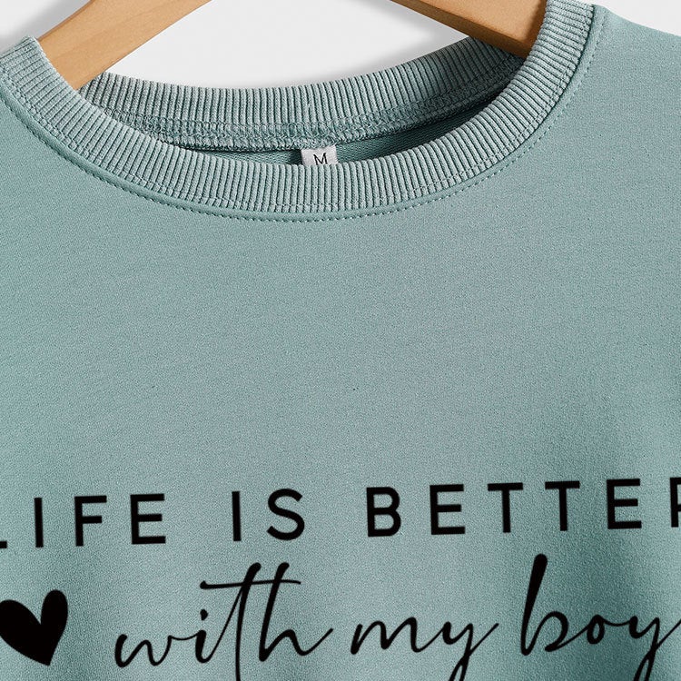 Life Is Better With My Boys Spot Trendyy Tops Long-Sleeved Shirts And Sweatshirts - Image 3