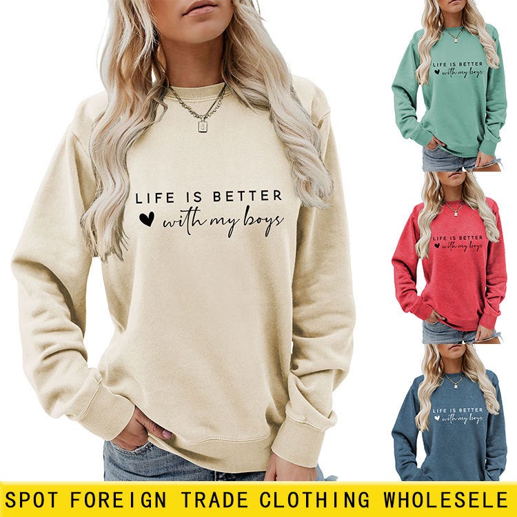 Life Is Better With My Boys Spot Trendyy Tops Long-Sleeved Shirts And Sweatshirts - Image 2
