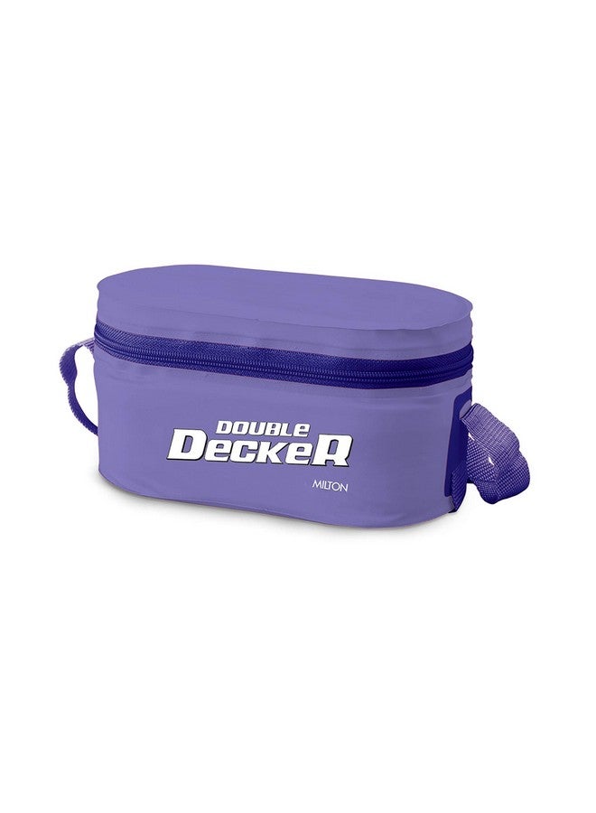 Milton MILTON Double Decker Plastic Lunch Box with Insulated Jacket, 3 Containers (450 ml, 280 ml, 280 ml), Microwavable & Leak-Proof Tiffin for Office, School, College, Purple  - Image 1