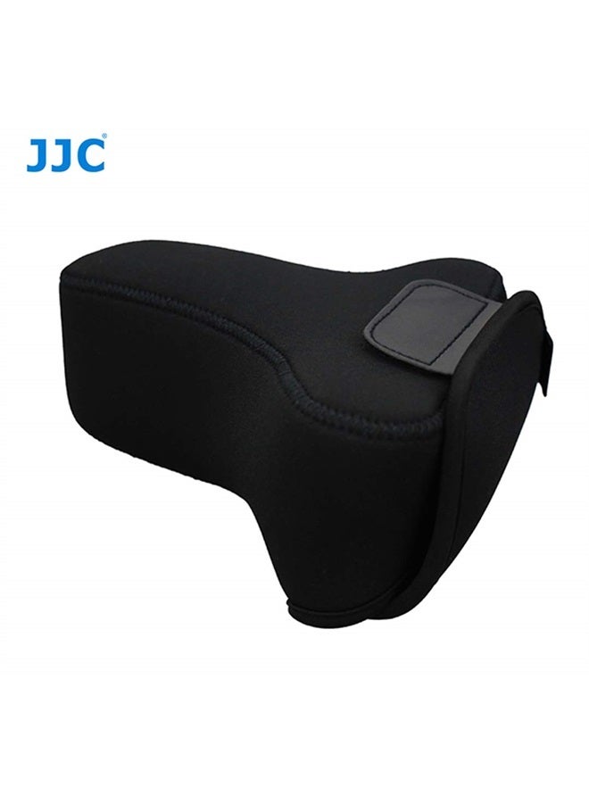 JJC Black Ultra Light Neoprene Camera Case for Sony a6600 a6500 a6400 a6300 a6100 a6000 a5100 w/55-210mm Lens, Pouch Bag for Fujifilm Fuji X-T30 X-T20 X-T10 W/ 55-200mm Lens, Elastic, Water Resistant