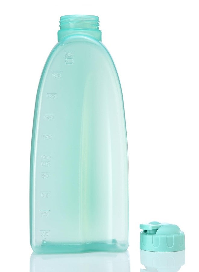 Gluman Plastic Hippo Fridge Water Bottle | 2 Ltr Set Of 3 | Bpa Free | 100% Leak Proof | Office Bottle | Gym Bottle | Home | Kitchen | Travel Bottle (Green) - Image 3