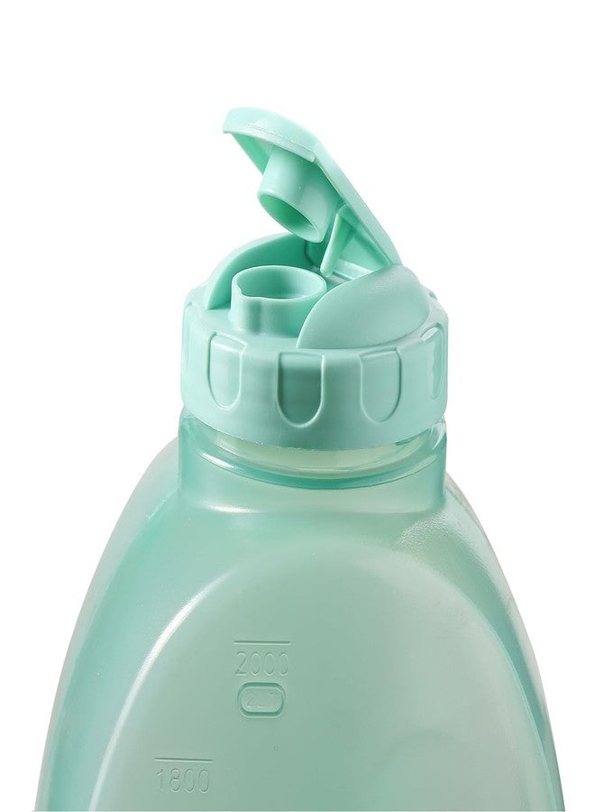 Gluman Plastic Hippo Fridge Water Bottle | 2 Ltr Set Of 3 | Bpa Free | 100% Leak Proof | Office Bottle | Gym Bottle | Home | Kitchen | Travel Bottle (Green) - Image 2