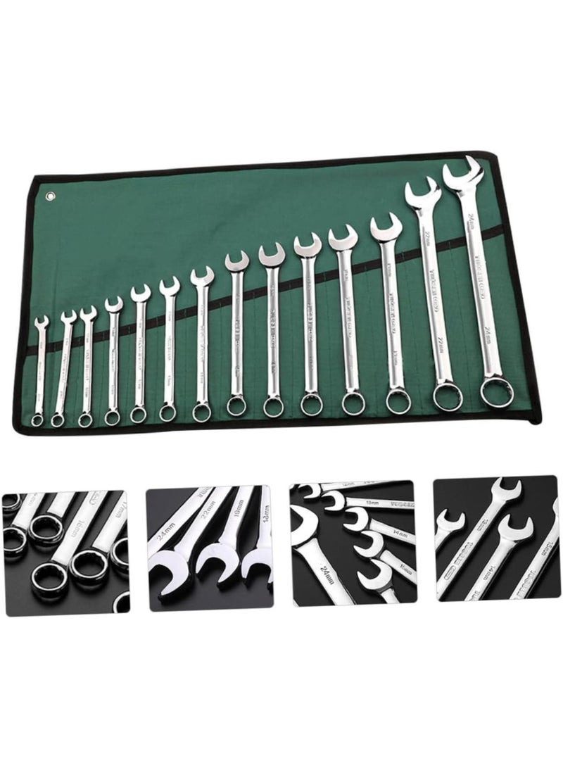GGOOT 14pcs Hardware Tool Wrench Set Ratchet Wrench Storage Bag Combination Spanner Professional Spanner Set Easy to Carry  - Image 3