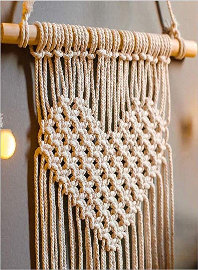 Cottoncube Macrame Handmade Cotton Bohemian Style Heart Wall Hanging Beautiful Woven Wall Decor (Beige, Medium) - Image 2