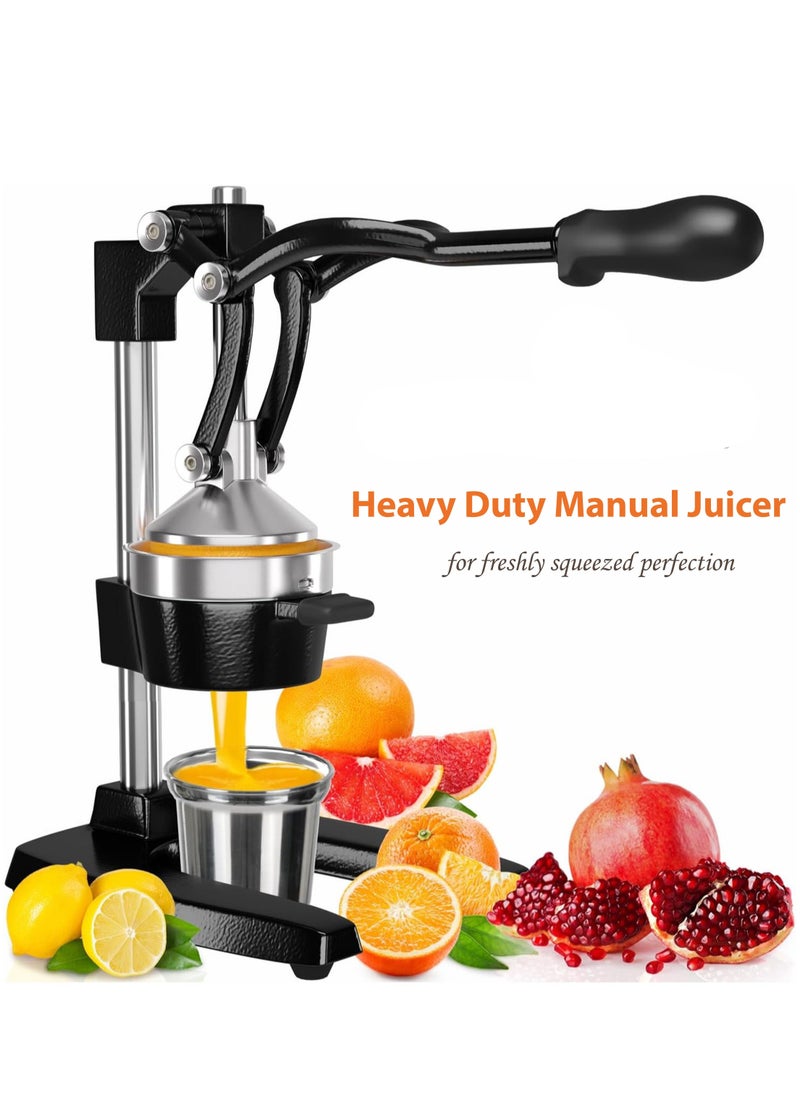 R.VIHAN - Heavy Duty Manual Citrus Juicer Extra Large Iron Hand Press Fruit Squeezer for Orange Lemon Lime and Grapefruit Commercial Grade Stainless Steel Manual Juicer for Fresh Healthy Seedless Juice Handheld Juicer for Home Kitchen Cafes Restaurants and any Business Use - Image 1