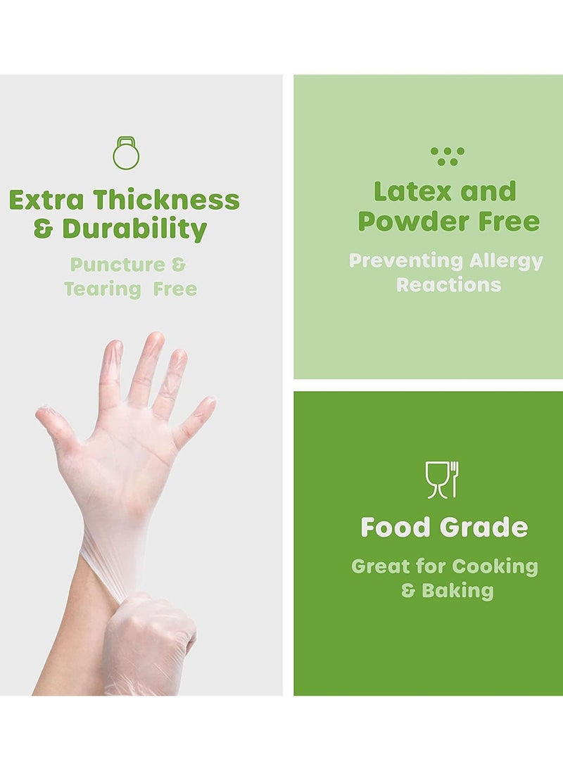 100 Pcs Vinyl Disposable Gloves Powder Free & Latex Free Gloves for Food Prep, Household Cleaning, Hair Dye, Tattoo