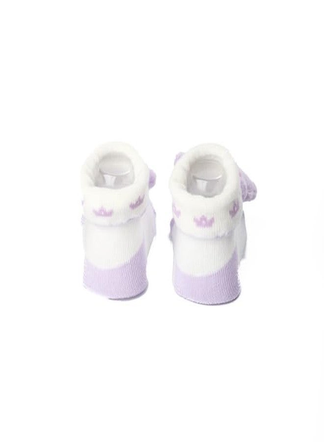 KICKS & CRAWL جوارب كيكز وزحف بيضاء ووردية قطنية بطول كاحل راور وتشيرب 3D - عبوة من 2 للبنات والأولاد (0-9 أشهر) - Image 4