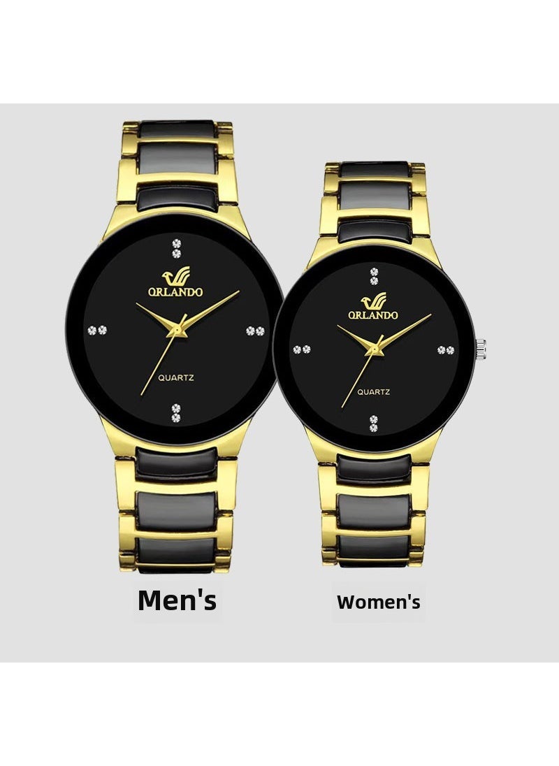 Arabest Fashion Watch and Bracelet Set for Couples Lovers Black Noodles
