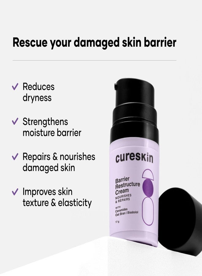 Cureskin Restructure Cream | Oat Bran Extract Helps to Sooth & Moisture Skin | Ceramides Helps to Maintain Barrier Function, Locks in Moisture & Prevents Dryness | Hydrates & Improves Skin Texture - Image 2
