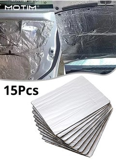 Motim 15Pcs Car Rubber Heat Shield, 250*180*5mm, Car Heat Sound Deadening Insulation Mat, Auto Audio Deadener Foam, Noise Insulation Hood Insulation Film Automatic Silencer  - Image 1