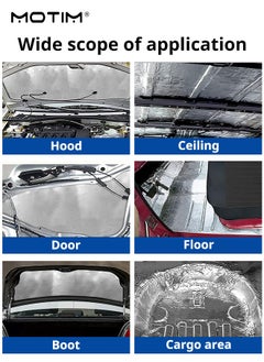 Motim 15Pcs Car Rubber Heat Shield, 250*180*5mm, Car Heat Sound Deadening Insulation Mat, Auto Audio Deadener Foam, Noise Insulation Hood Insulation Film Automatic Silencer  - Image 4