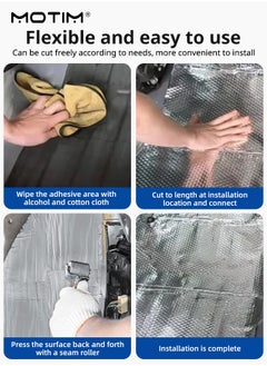 Motim 15Pcs Car Rubber Heat Shield, 250*180*5mm, Car Heat Sound Deadening Insulation Mat, Auto Audio Deadener Foam, Noise Insulation Hood Insulation Film Automatic Silencer  - Image 5