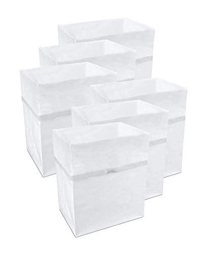 Clean Cubes 13 Gallon Disposable PopUp Trash Cans 6Pack with Fitted Bags  Foldable Garbage  Recycling Bins for Parties Events  Kitchen White 17 H x 135 W x 10 D
