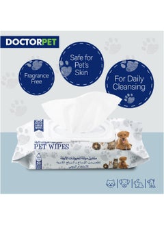 DOCTERPET Doctor Pet Wipes 56's – 99% Water Content,Fragrance Free,Hypoallergenic, Extra Large Wipes for Daily Cleansing  - Image 4