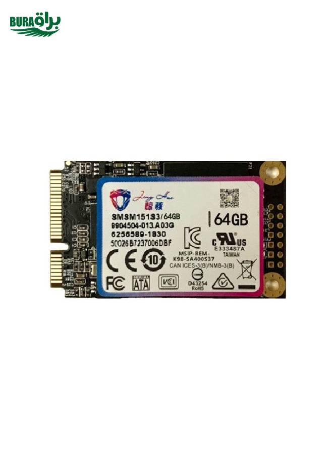 BURAQ JingHai 1.8 inch mSATA Solid State Drive, Flash Architecture: MLC, Capacity: 64GB  - Image 1