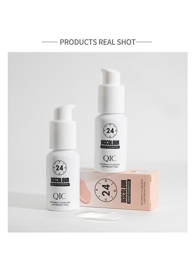 QIC discolour liquid foundaton Color Changing Liquid Foundation,24H Naturally Flawless Lightweight Feel, for Different Skin Tone, Foundation Makeup Base Nude Face Liquid Full Coverage Concealer 30G - Image 5