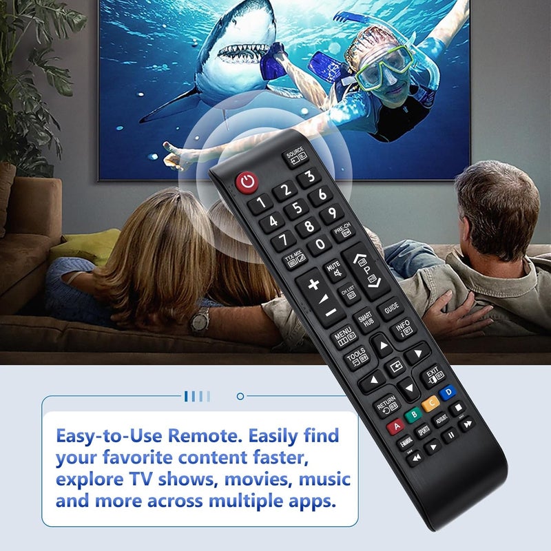جهاز التحكم عن بعد العالمي لتلفزيون Samsung، بديل لجميع تلفزيونات Samsung الذكية LCD وLED وSUHD وUHD وHDTV ثلاثية الأبعاد BN59-01199F وBN59-01315A وBN59-01315B وBN59-01315J وBN59-01315D وBN59-01315N. - Image 5