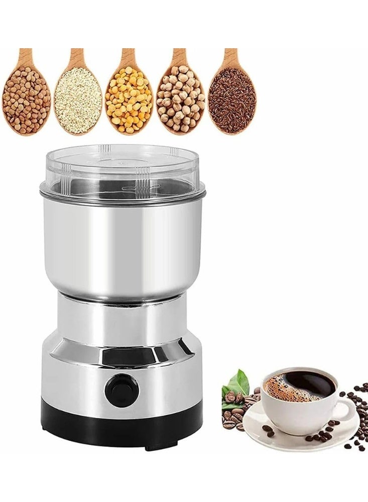 MUNTAQI Mini Electric Coffee Grinder & Spice Mixer – Powerful Stainless Steel Blade Grinder for Coffee Beans, Herbs, Nuts, Seeds – One-Touch Portable Kitchen Mill, 200W Fast Grinding Machine - Image 1