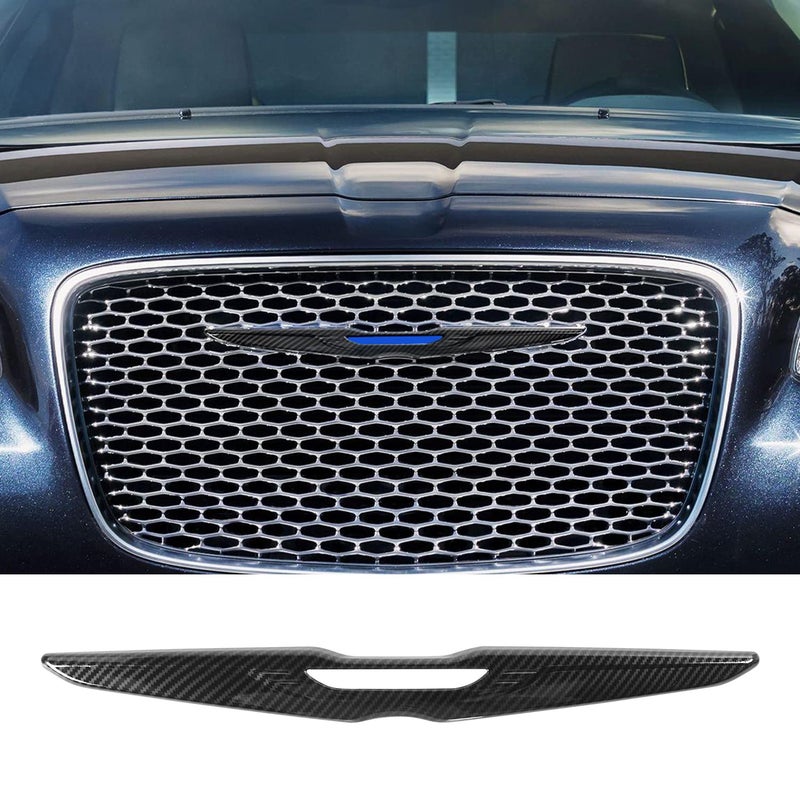 غطاء شبكة الصدام الأمامي Hoolcar ملحقات خارجية لسيارة كرايسلر 300 من 2015-2022، ألياف الكربون