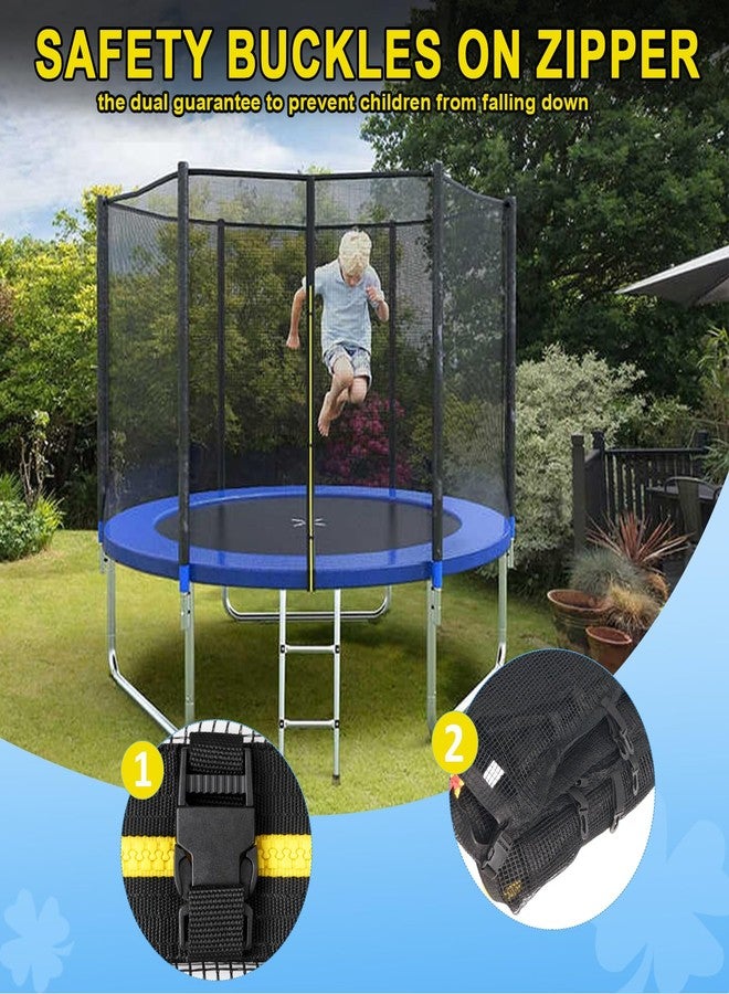 Wadoy 10 Ft Trampoline Net Replacement Safety Enclosure Net for 6 Straight Poles, Slide-On Mounting PE Tightly Woven Mesh Netting Included Ropes (Not Include Trampoline Poles) - Image 4