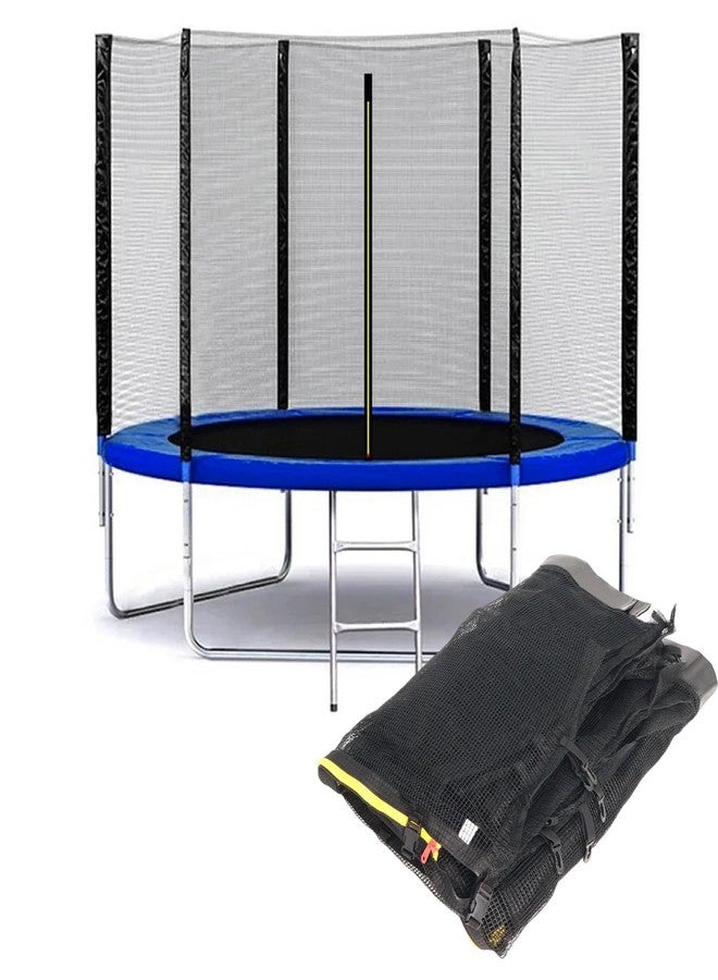 Wadoy 10 Ft Trampoline Net Replacement Safety Enclosure Net for 6 Straight Poles, Slide-On Mounting PE Tightly Woven Mesh Netting Included Ropes (Not Include Trampoline Poles) - Image 1