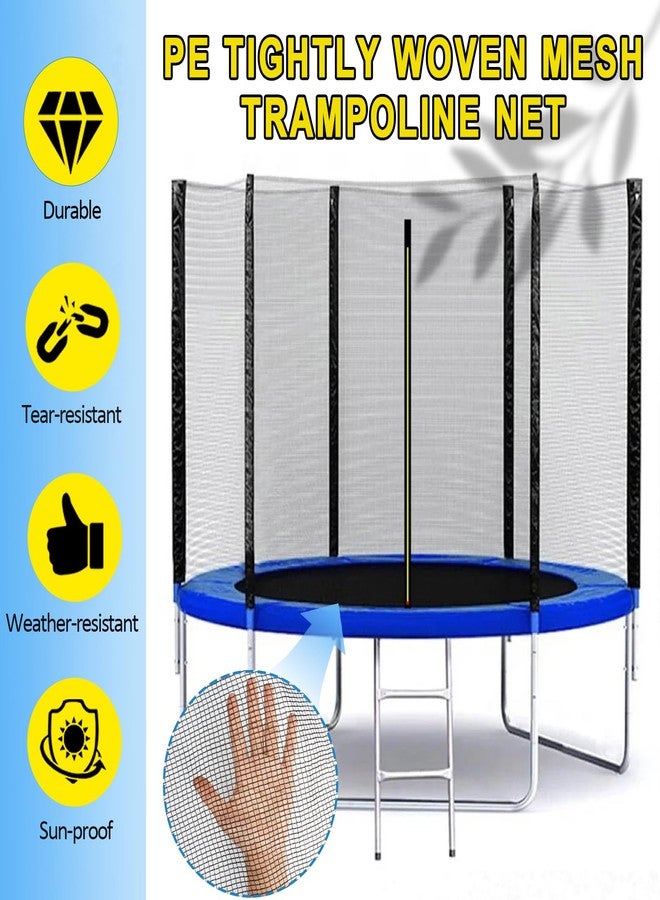 Wadoy 10 Ft Trampoline Net Replacement Safety Enclosure Net for 6 Straight Poles, Slide-On Mounting PE Tightly Woven Mesh Netting Included Ropes (Not Include Trampoline Poles) - Image 5