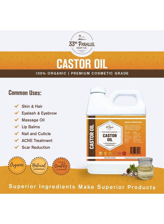 Castor Oil Premium Cold Pressed Unrefined 100% Pure Natural Castor Oil Promotes Healthy Skin & Hair Thickens Eyebrows & Lengthens Eyelashes Strengthens Nails Cuticles Massage Oil 16 Oz - pzsku/Z9A1E381042C6E0A86274Z/45/_/1707975787/25a4fe01-a0ac-4826-9792-6ecdd31fc683