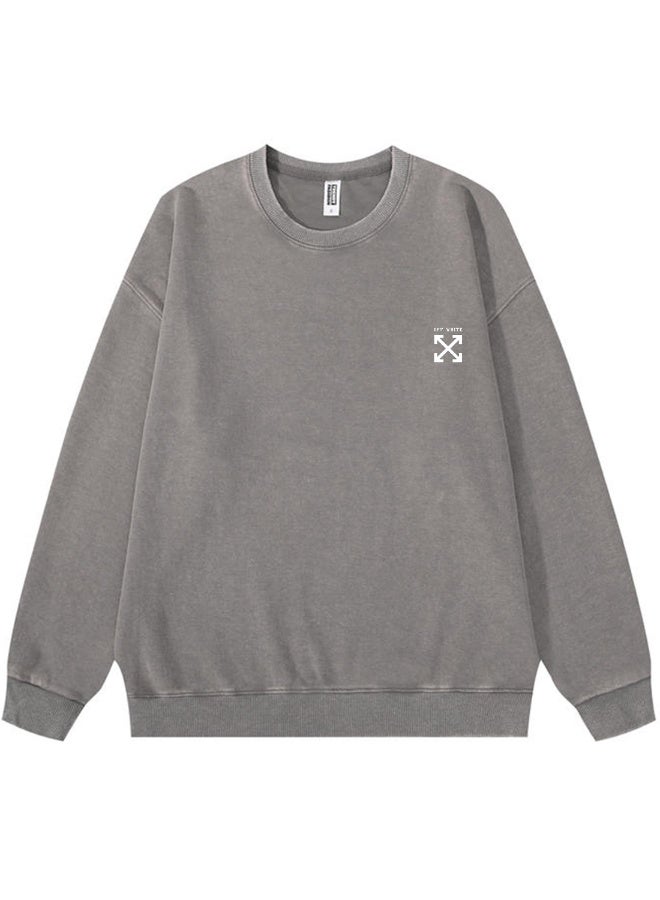 OFF-WHITE Men's and women's long-sleeved sweater with loose off-shoulder round neck - Image 3