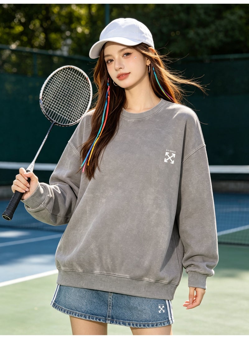 OFF-WHITE Men's and women's long-sleeved sweater with loose off-shoulder round neck - Image 2