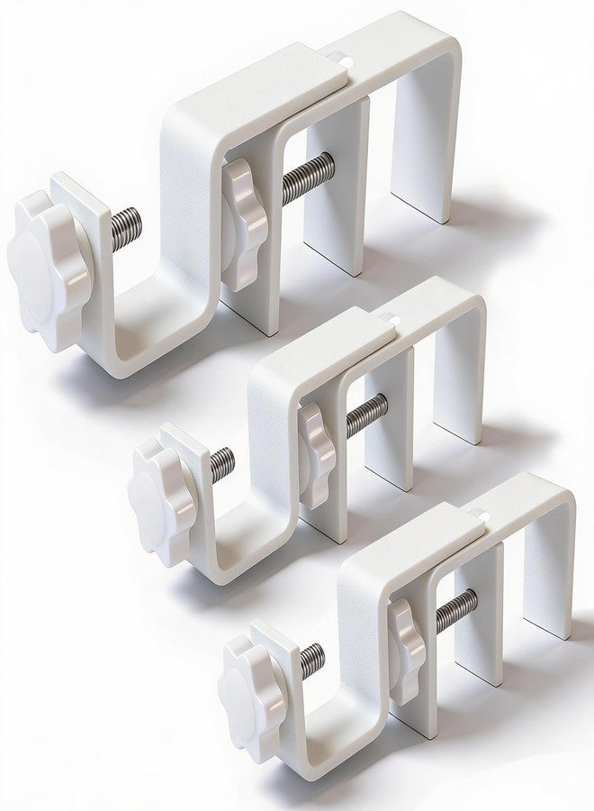 Mimiio No Drill Curtain Rod Bracket Attachment for Outside Mounted Blinds, 1.3-2" Adjustable, Effortless Hand-Twist Screws & SquareLock Design, Tool-Free, Anti-Slip, White Frosted Finish, 3 Pack - Image 1