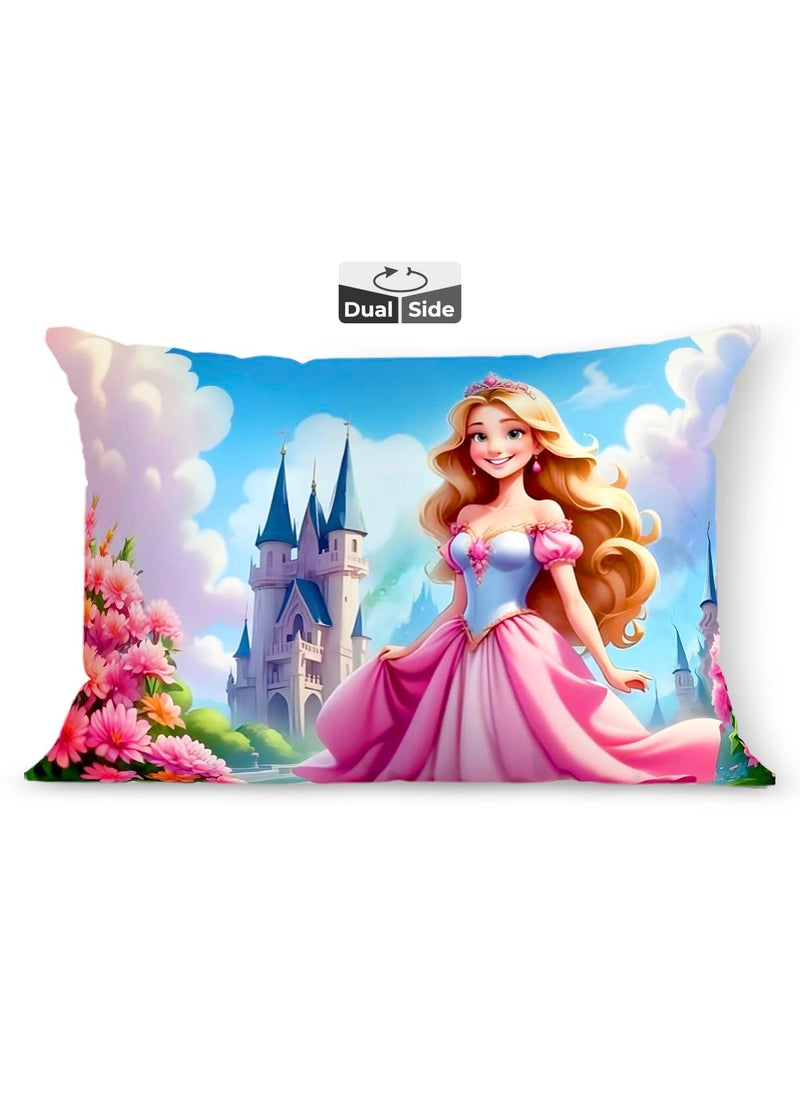 Brizberry Brizberry Baby Kids Pillow Cushion for 3 Years to 8 Years Super Soft Fabric Princess Animal Cartoon Prints 12x18 inches Design 12 