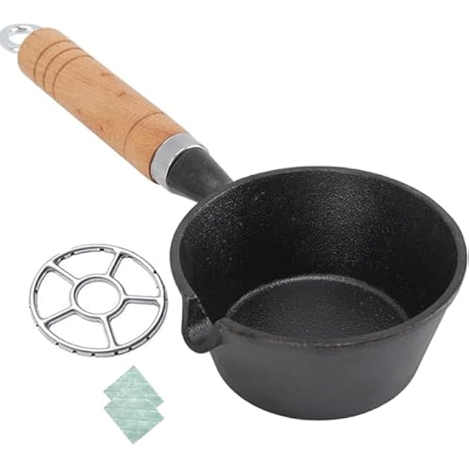 IS MUHE Mini Hot Oil Pan Cooking Pan With Lid Pasta Functional Pots Cheese Pancake Griddle Heating Stockpot Noodle Pot Pans Fryer Cookware Pancake Making Baby Nonstick Wooden Food - Image 1