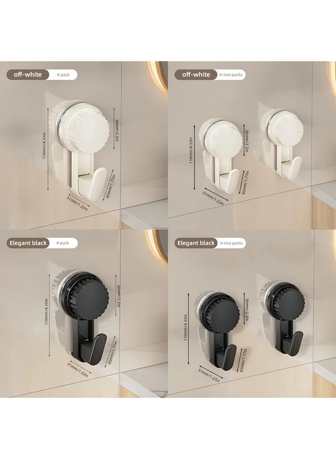 Black L Shape Plastic Wall Mounted Towel Hooks With Suction Cups Easy Installation For Kitchen And Bathroom - Image 3