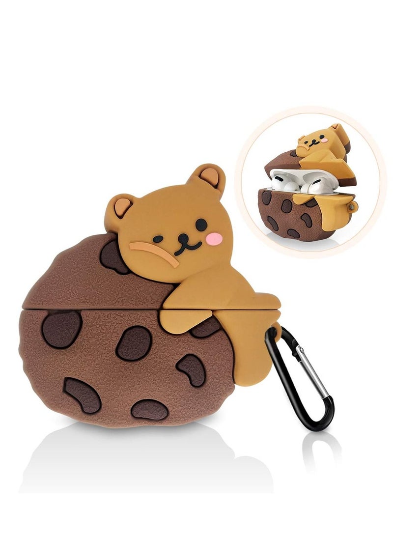 Suitable for Apple Airpods Pro Protective Sleeve 3d Cute Cartoon Bear Protection Soft Silicone Protective Sleeve With Keychain Accessory Cover