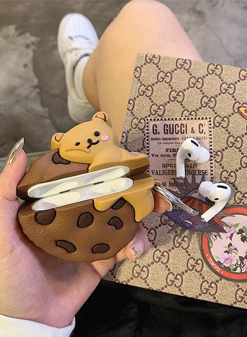 Suitable for Apple Airpods Pro Protective Sleeve 3d Cute Cartoon Bear Protection Soft Silicone Protective Sleeve With Keychain Accessory Cover