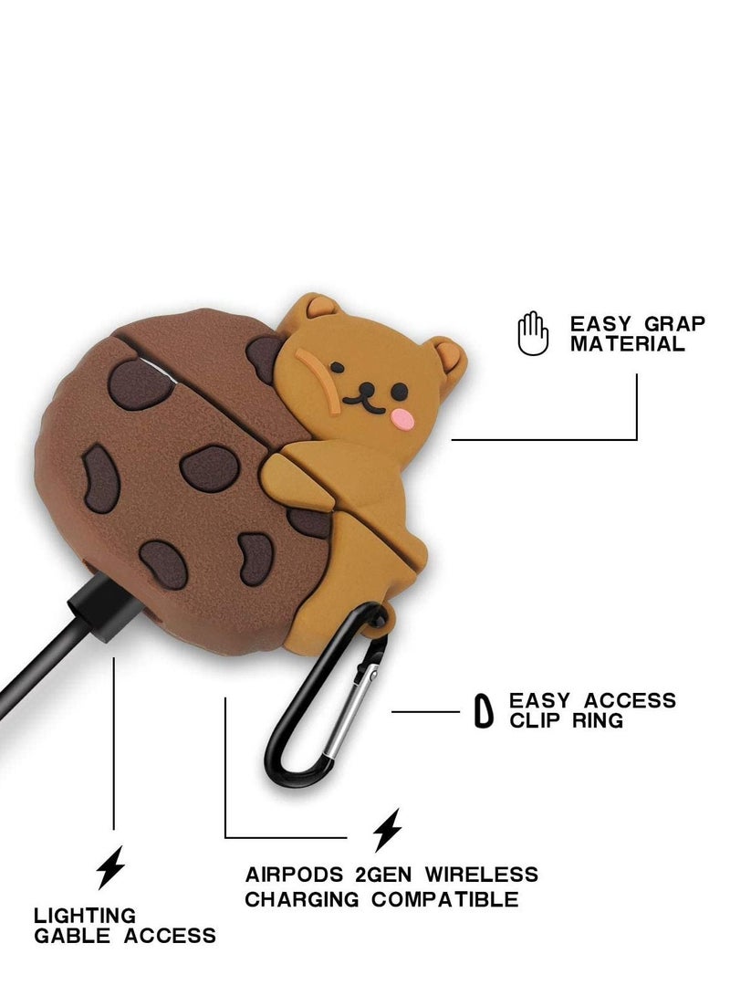 Suitable for Apple Airpods Pro Protective Sleeve 3d Cute Cartoon Bear Protection Soft Silicone Protective Sleeve With Keychain Accessory Cover